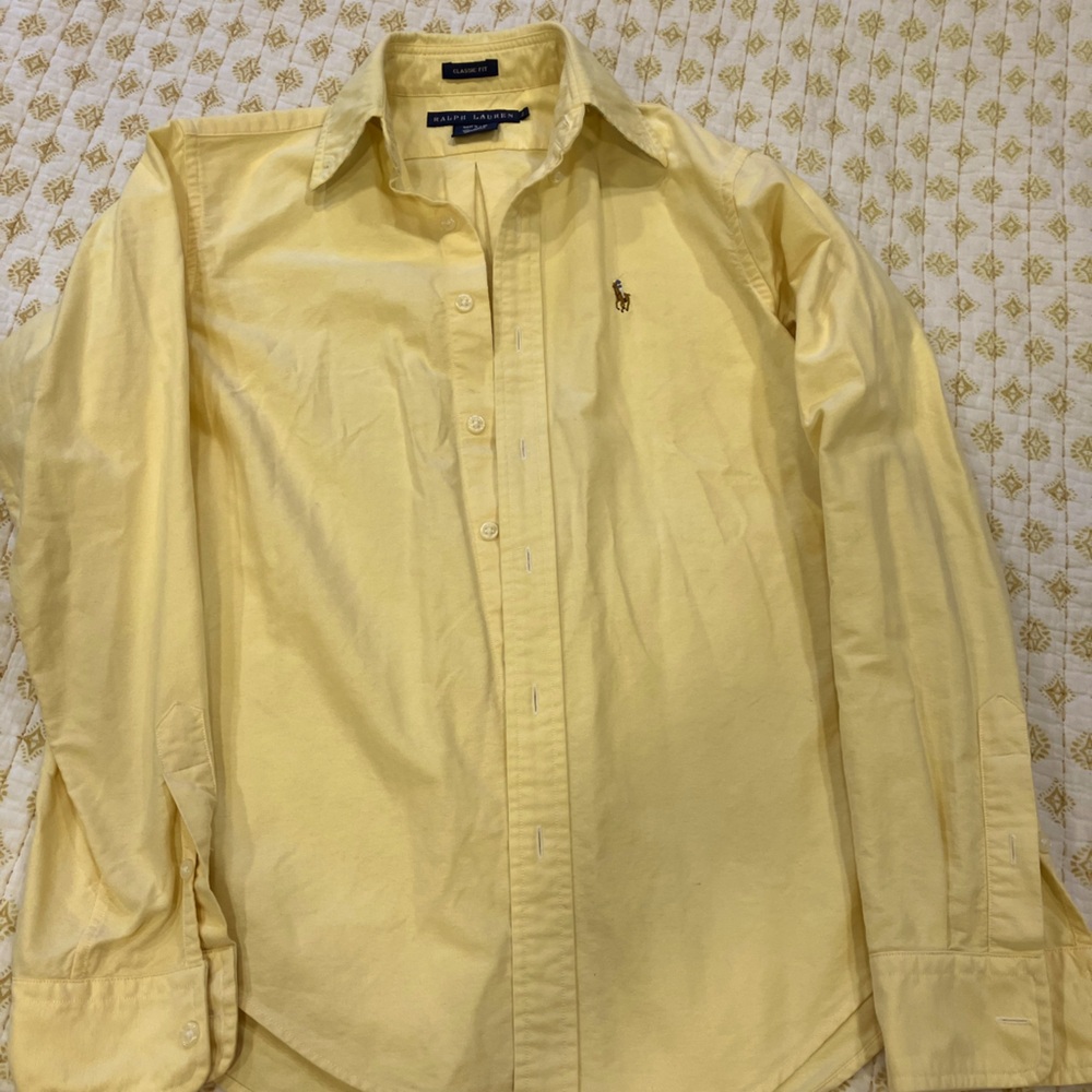 Ralph Lauren collared Classic Fit dress shirt. Size 2. Colorful underside collar